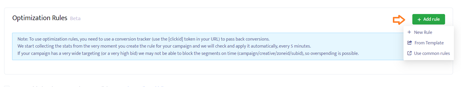 Mondiad optimisation rules creation