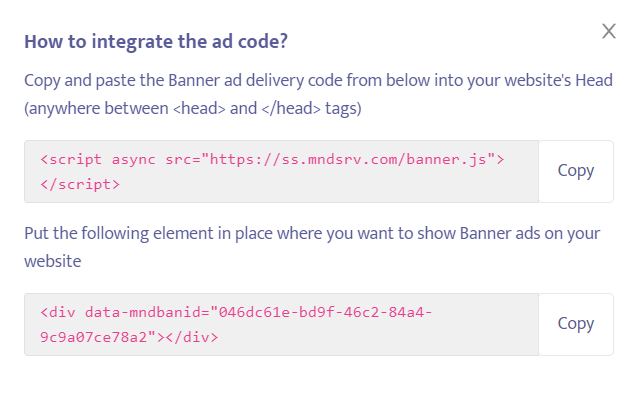 Mondiad ad code