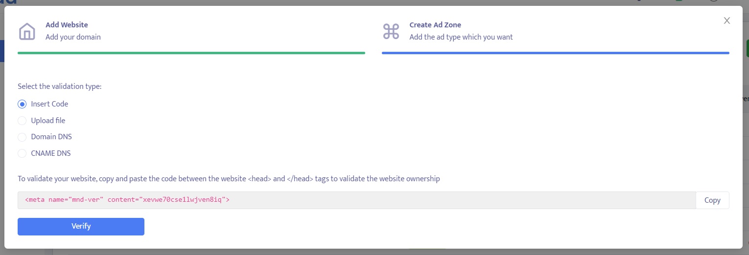 Mondiad website validation