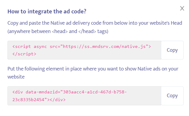 Mondiad ad code