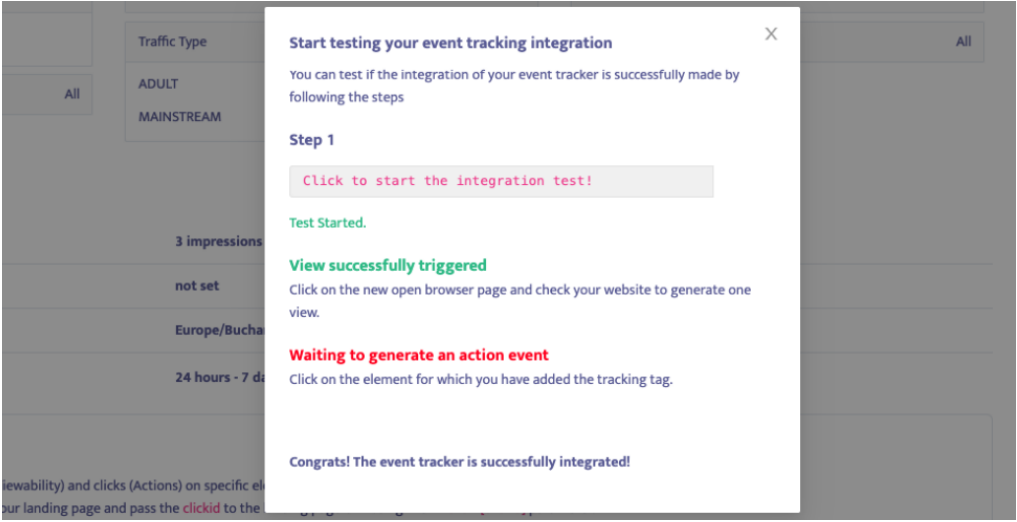 Mondiad event tracker setup