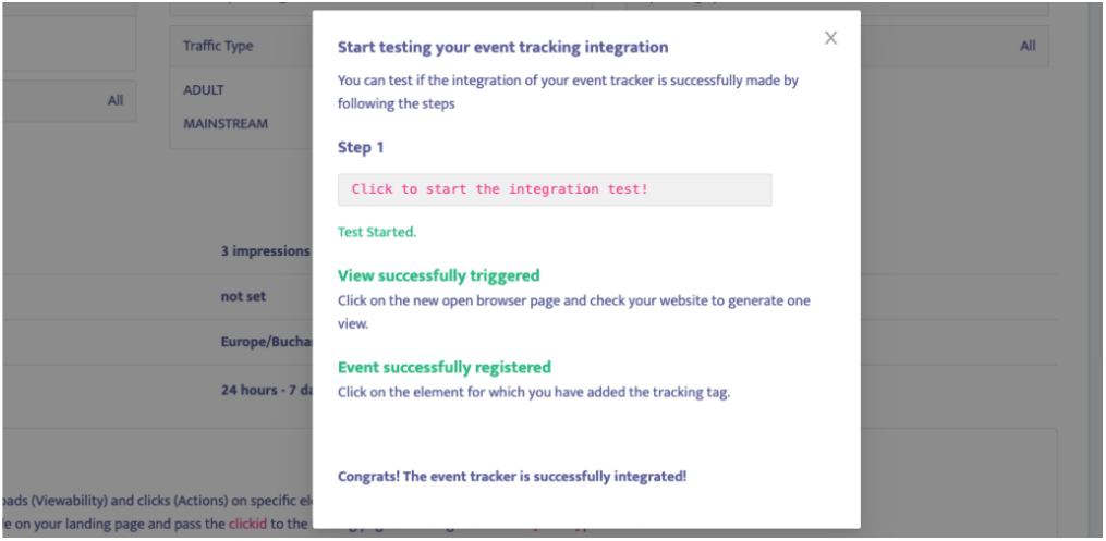 Mondiad event tracker setup