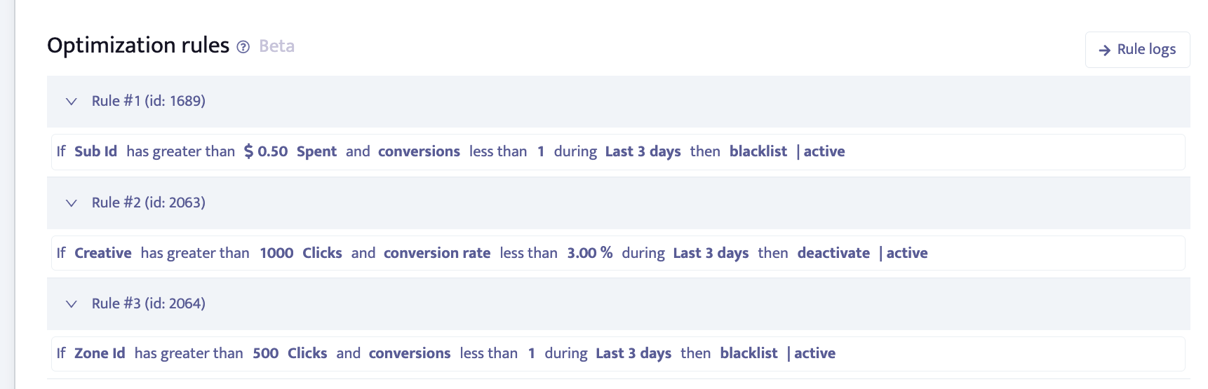 Mondiad optimisation rules