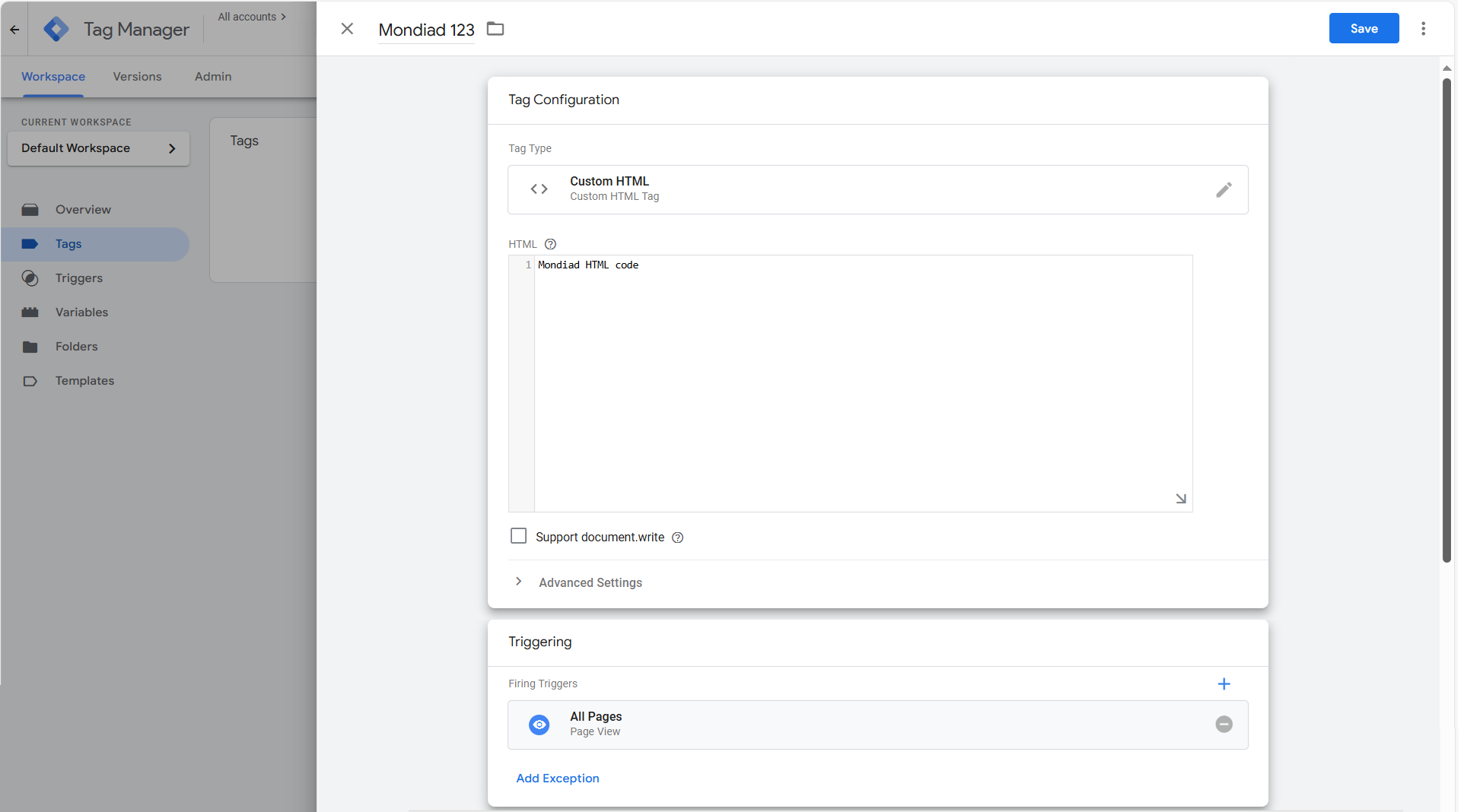 Mondiad x Google Tag Manager