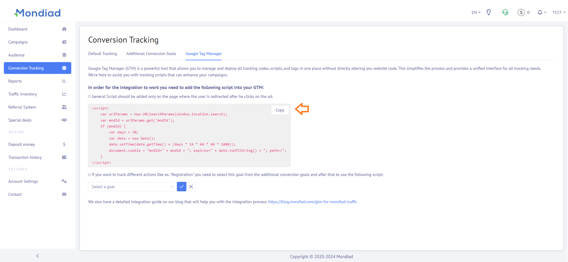 Mondiad x Google Tag Manager