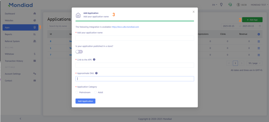 Mondiad SDK installation