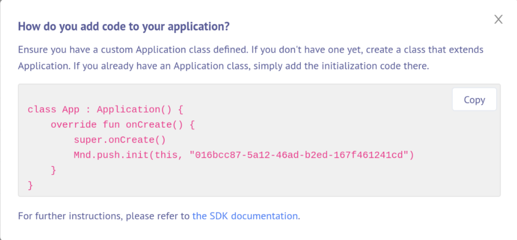 Mondiad SDK installation
