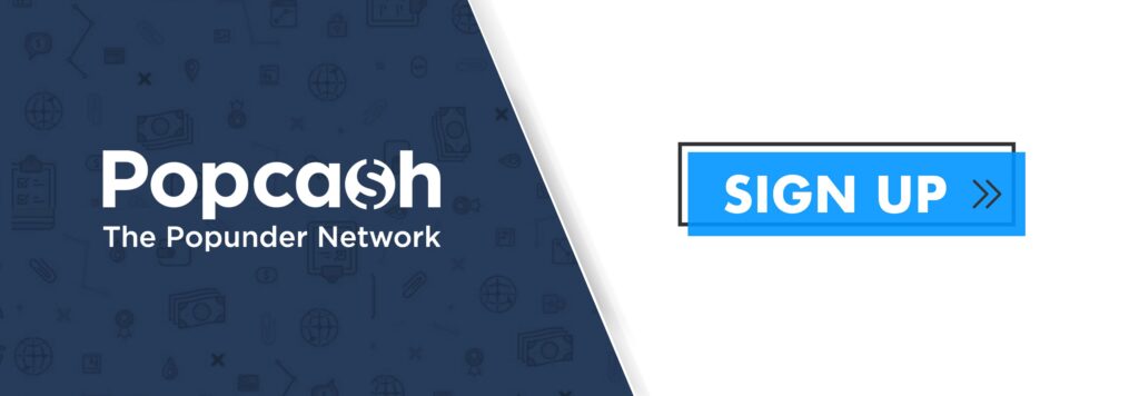 PopCash popunder network banner with Let's Meet call to action