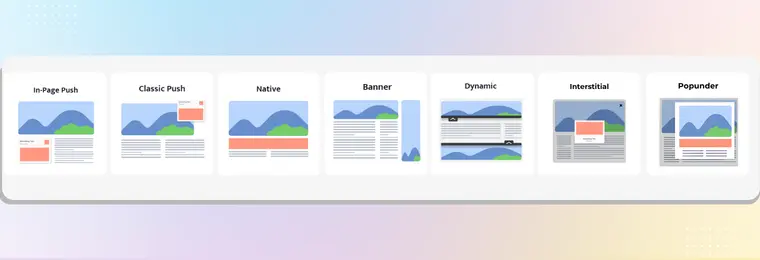 Mondiad ad formats for publishers